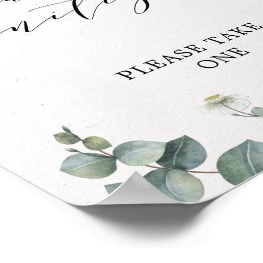 Elegant Eucalyptus Hand Sanitizer-Zeichen Poster (Ecke)