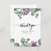 Elegant Eucalyptus Handgeschriebene Hochzeit Dankeskarte (Vorne/Hinten)