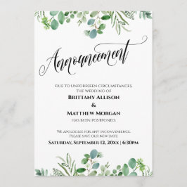 Elegant Eucalyptus Hinausgezögerte Hochzeitsankünd Einladung