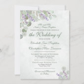 Elegant Eucalyptus & Lavender Formal Wedding Einladung (Vorderseite)