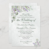 Elegant Eucalyptus & Lavender Formal Wedding Einladung (Vorne/Hinten)