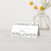 Elegant Eucalyptus & Lavender Rustic Boho Wedding Platzkarte (Vorderseite)