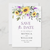 Elegant Eucalyptus Lavender Wedding Save The Date (Vorderseite)