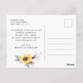 Elegant Eucalyptus Lavender Wedding Save the Date Postkarte (Rückseite)