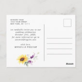 Elegant Eucalyptus Lavender Wedding Save the Date Postkarte (Rückseite)