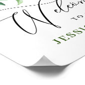 Elegant Eucalyptus Lavender Wedding Welcome Poster (Ecke)