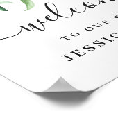 Elegant Eucalyptus Lavender Wedding Welcome Poster (Ecke)