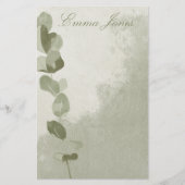 Elegant Eucalyptus Leaf Briefpapier (Vorderseite)