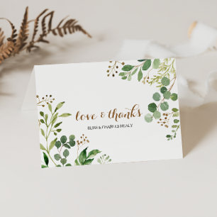 Elegant Eucalyptus Leaf Greenerenerity Wedding Vie Dankeskarte