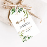 Elegant Eucalyptus Leaf Greenerenery Vielen Dank Geschenkanhänger<br><div class="desc">Diese eleganten Eukalyptus-Blätter grün, danke Ihnen Liebhaber Tags sind perfekt für einen tropischen Hochzeitsempfang. Das Design zeichnet sich durch kunstvoll handbemalte eukalyptus-grüne Blätter aus, die in geometrische Formen angeordnet sind und die natürliche Schönheit inspiriere. Personalisieren Sie diese Tags mit einer kurzen Nachricht, Ihren Namen und Ihrem Hochzeitsdatum. Sie können den...</div>