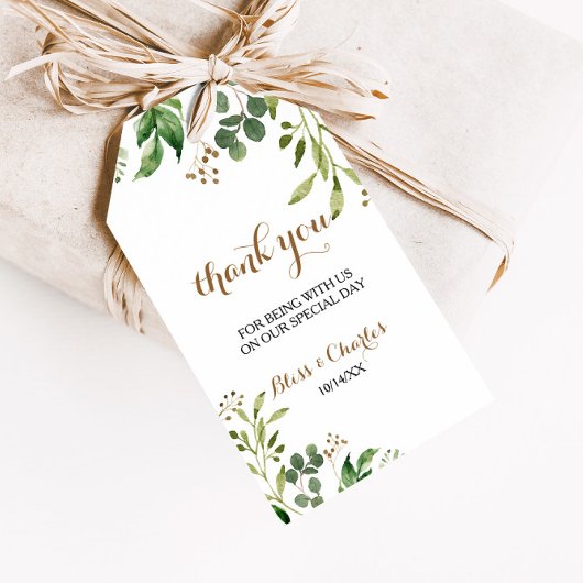 Elegant Eucalyptus Leaf Greenerenery Vielen Dank Geschenkanhänger
