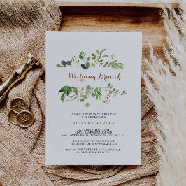 Elegant Eucalyptus Leaf Greenerity Wedding Brunch Einladung