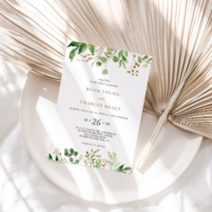 Elegant Eucalyptus Leaf Greenerity Wedding Einladung