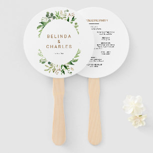 Elegant Eucalyptus Leaf Greenerity Wedding Fächer
