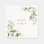 Elegant Eucalyptus Leaf Greenerity Wedding Napkin Serviette (Vorderseite)