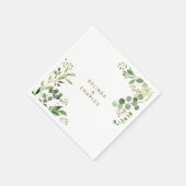 Elegant Eucalyptus Leaf Greenerity Wedding Napkin Serviette (Ecke)