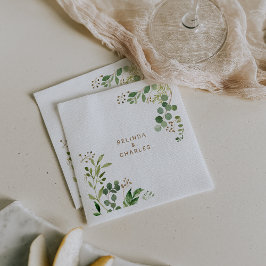 Elegant Eucalyptus Leaf Greenerity Wedding Napkin Serviette