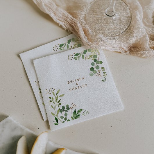 Elegant Eucalyptus Leaf Greenerity Wedding Napkin Serviette