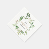 Elegant Eucalyptus Leaf Greenery Baby Shower Serviette (Ecke)