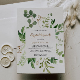 Elegant Eucalyptus Leaf Greenery Bridal Brunch Einladung