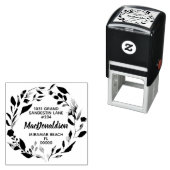 Elegant Eucalyptus Leaf Wreath Rücksendeadresse Permastempel (Beispiel)