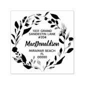 Elegant Eucalyptus Leaf Wreath Rücksendeadresse Permastempel (Design)