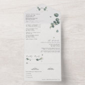 Elegant Eucalyptus Monogram Wedding All In One Einladung (Innen)