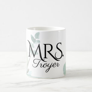Elegant Eucalyptus Mrs Bride Custom Wedding Kaffeetasse