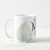 Elegant Eucalyptus Mrs Bride Custom Wedding Kaffeetasse (Links)