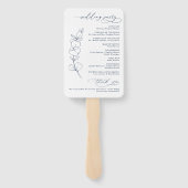Elegant Eucalyptus Navy Blue Wedding Program Fächer (Rückseite)