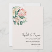 Elegant Eucalyptus Pampas Grass Protea Photo Einladung (Vorderseite)