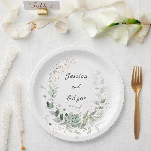 elegant eucalyptus pappteller (Hochzeit)