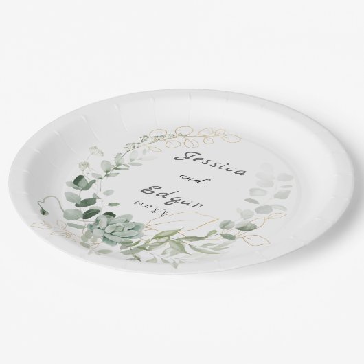  elegant eucalyptus pappteller (Schrägansicht)