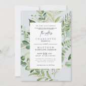 Elegant Eucalyptus Parents Dusty Blue Wedding Inv Einladung (Vorderseite)