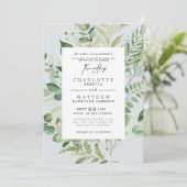 Elegant Eucalyptus Parents Dusty Blue Wedding Inv Einladung (Stehend Vorderseite)