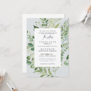 Elegant Eucalyptus Parents Dusty Blue Wedding Inv Einladung