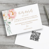 Elegant Eucalyptus Peonies Wedding RSVP (QR-Code)