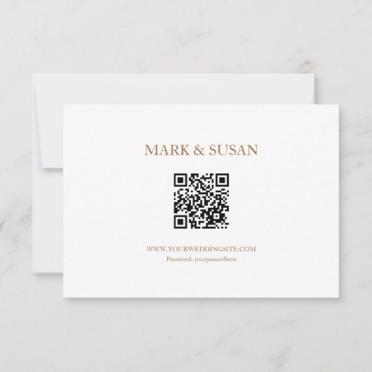 Elegant Eucalyptus Peonies Wedding RSVP (QR-Code) (Rückseite)