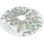 Elegant Eucalyptus Pine und Holly Christmas Polyester Weihnachtsbaumdecke (Schrägansicht)