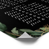 Elegant Eucalyptus Premium Wedding Black Onyx Poster (Ecke)