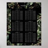 Elegant Eucalyptus Premium Wedding Black Onyx Poster (Vorne)