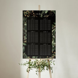 Elegant Eucalyptus Premium Wedding Black Onyx Poster