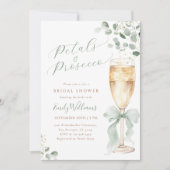 Elegant Eucalyptus Prosecco Bridal Shower Einladung (Vorderseite)