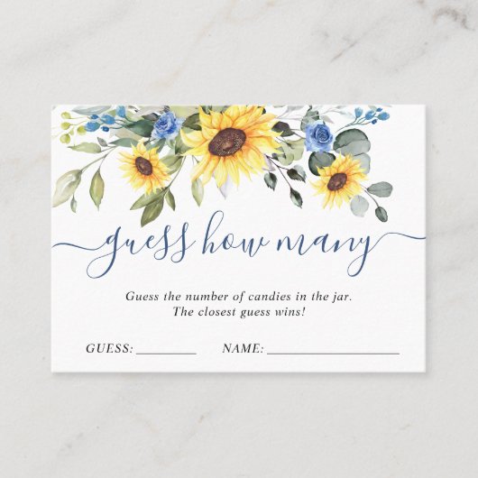 Elegant Eucalyptus rät, wie viele Kisses Game Card Visitenkarte (Vorderseite)