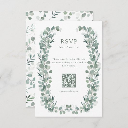 Elegant Eucalyptus RSVP Karte (Vorne/Hinten)