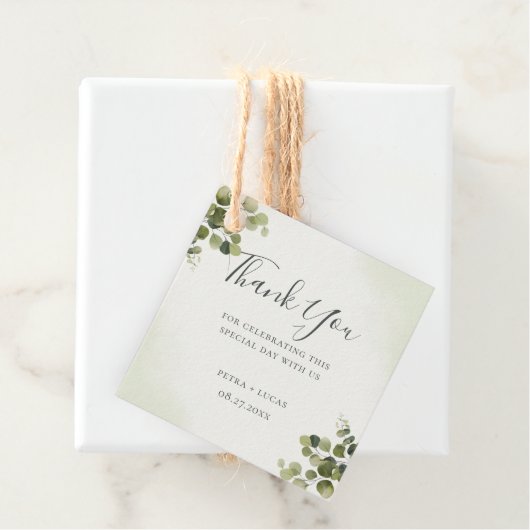 Elegant Eucalyptus Rustic Blätter Haushalt Vielen Geschenkanhänger (Beispiel)