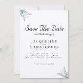 Elegant Eucalyptus Rustic Save the Date Wedding Einladung (Vorderseite)