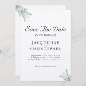 Elegant Eucalyptus Rustic Save the Date Wedding Einladung (Vorne/Hinten)