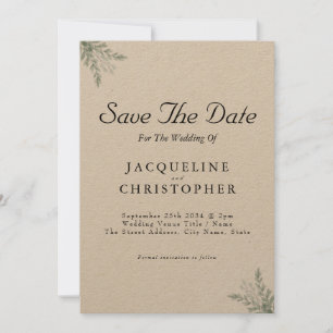 Elegant Eucalyptus Rustic Save the Date Wedding Einladung