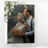 Elegant Eucalyptus Sage Green Floral Wedding Dreifach Gefaltete Einladung (Innen Erste Seite)